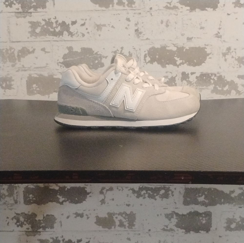 New Balance 574 Kids' Gray and White Sneakers